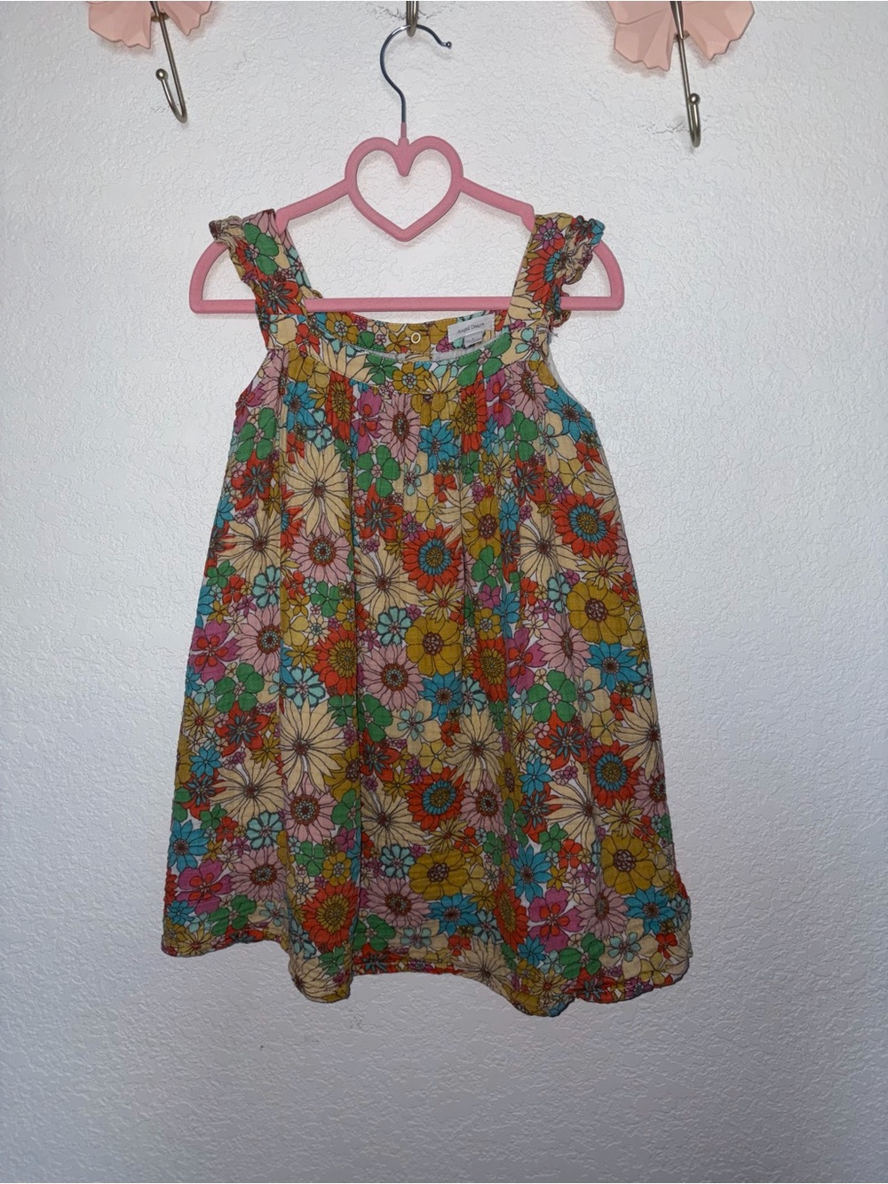 Angel Dear Floral Sundress in Cream, Pink, Blue, Green, Yellow